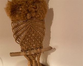Mid Century macrame owl