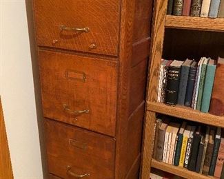 Antique oak file cabinet