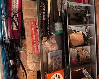 Vintage frame making box, sold as lot
