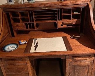 StunningAntique oak roll top desk