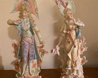 Pair of antique French bisque Figurines
