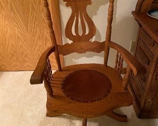 Antique oak office chair