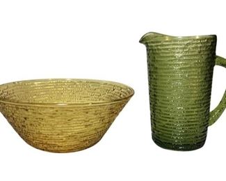 7. Soreno, Anchor Hocking, 1960s Pitcher  Bowl