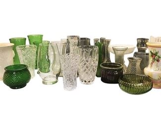 12. Assorted Lot of Floral Vases, Planters, 27pcs