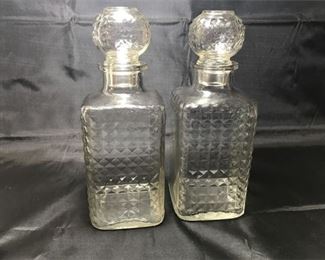 17. 2 OwenIllinois, 1944 Glass Decanters