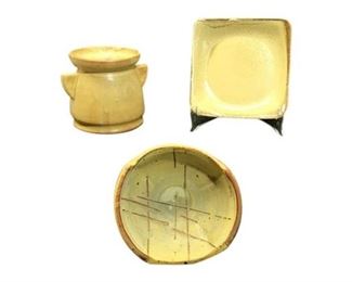 23. 3 pc Art Pottery Set, Signed beautiful pieces