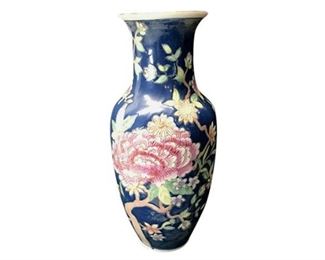 28. Macau Floral Porcelain Vase, Handpainted