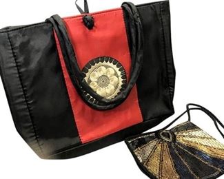 61. Elegant 8 Beaded Handbagpurse, very nice.. with Lightweight Tote