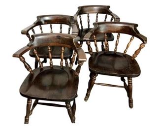 107. Dark Oak Set of 4 Chairs