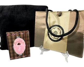 125. Satin Tote, Raspberry Journal, Plush Pillow