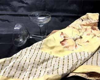 127. Lovely Floral Scarf w2 Martini Glasses