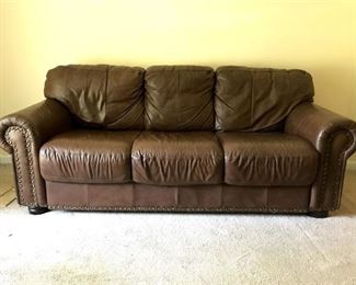 138. Brown Leather Sofa