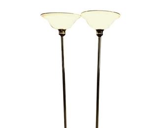 152. Pair Brass Floor Lamps