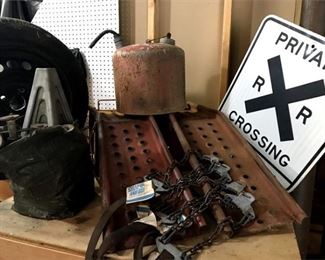 182. Tire Chains, Ramps, Reese Jacks, Gas Can TireRim