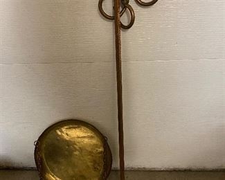 Antique copper and brass meat hook from Argentina