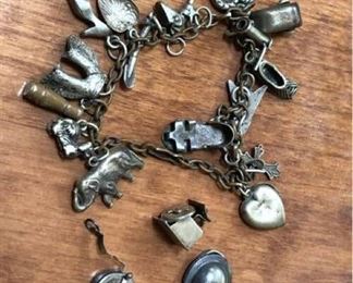  Sterling Charms on a Bracelet