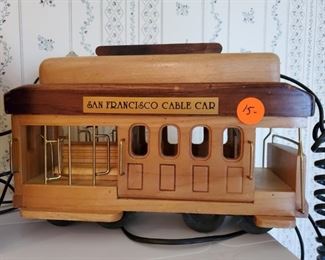 Wood cable car phone