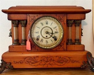 Seth Thomas Adaman Time 4 Pillar Imperial Mantel Clock 