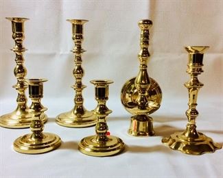 Assorted Brass Candleholders 
