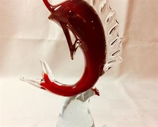 Glass Marlin Figurine 