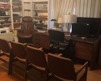mid century office -chairs- desk - files- STUFF