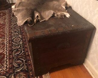 several vintage wood chests carved and others
