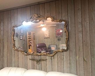 huge gold trimmed vintage mirror