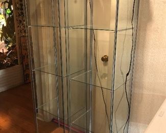 modern display all glass lighted cases tall and narrow