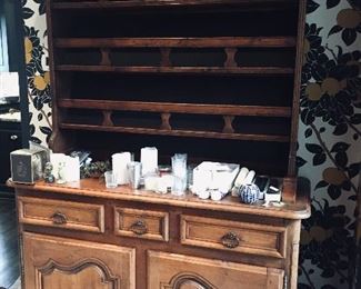 Antique cabinet with separate plate rack
