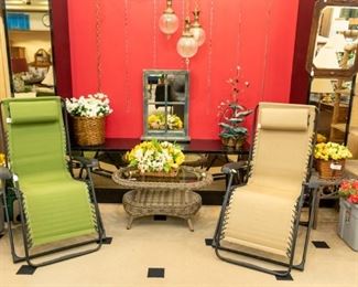 Sunbrella chairs!  And LOTS and LOTS of silk flowers!  They are placed all over the store!