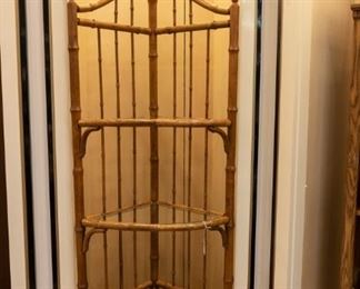 Corner bamboo glass shelf!