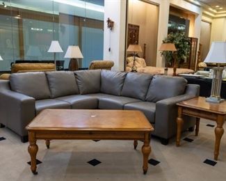 Nice - has barely been used - Sectional, some nice oak tables too.