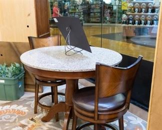 Granite top bar height table/2 chairs