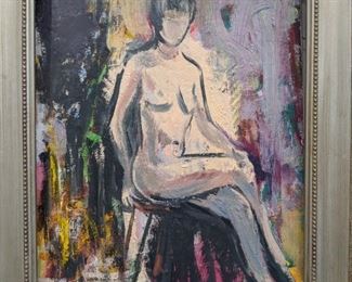 Nicely Framed Oil on Board, "Female Nude" by Russian Artist, Dmitriy Proshkin.