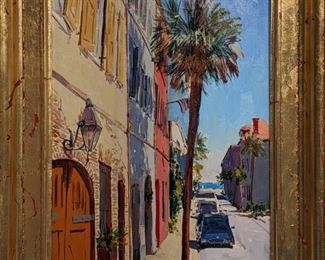 Nicely Framed Oil on Board, "Charleston" by Russian Artist, Dmitriy Proshkin.