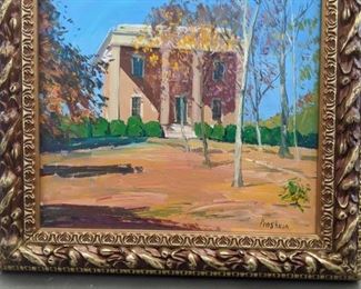 Nicely Framed Oil on Board, "Gordon Lee House, Chickamauga, TN" by Russian Artist, Dmitriy Proshkin.