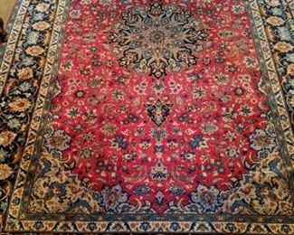 Gorgeous hand-woven Persian Meshad rug, 100% wool face, measures 9' 4" x 14' 6". 