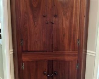 Gorgeous antique North Carolina plantation piece, cherry cabinet, with square nails and solid wood construction, no veneers - it's the real deal!
