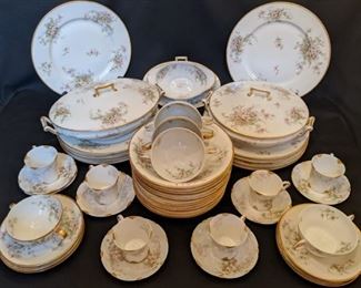 51-piece set of Thomas Haviland French Limoges "Apple Blossom" china, Schleiger 146.