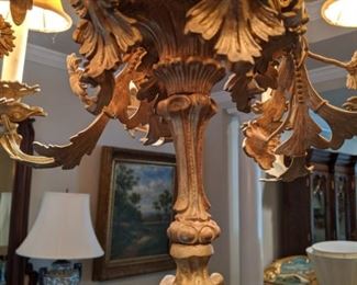 Close-up of the French gilt chandelier - very nice in person!