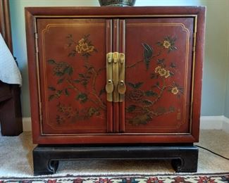 One of a pair of Asian inspired vintage Drexel Heritage chests.