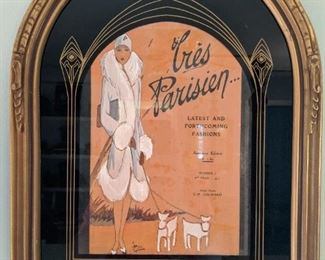 Wonderfully framed 1920's ad, from French magazine, "Tres Parisien".