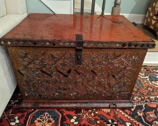 Vintage hand-painted/mirrored Asian steamer trunk, purchased from Jeff Littrell Antiques, 1995.
