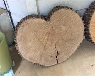Wood slab ( looks like a broken heart)