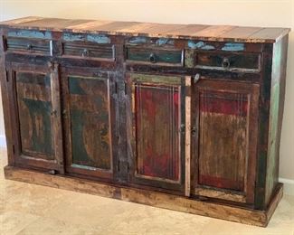 Old West Rustic Buffet/Sideboard  Cabinet Distressed Reclaimed wood	41x70x16.5in	HxWxD	AH101