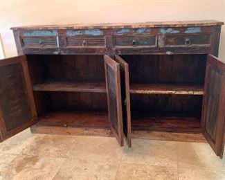 Old West Rustic Buffet/Sideboard  Cabinet Distressed Reclaimed wood	41x70x16.5in	HxWxD	AH101