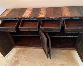 Old West Rustic Buffet/Sideboard  Cabinet Distressed Reclaimed wood	41x70x16.5in	HxWxD	AH101