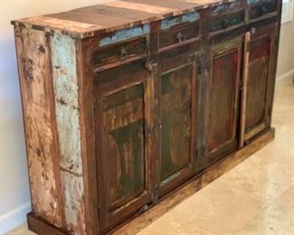 Old West Rustic Buffet/Sideboard  Cabinet Distressed Reclaimed wood	41x70x16.5in	HxWxD	AH101