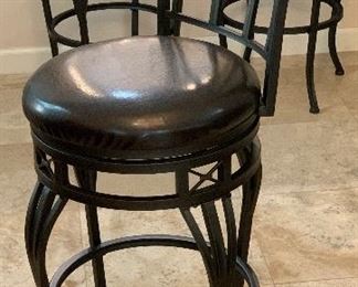 3pc 30in Iron/Leather/wood Swivel Counter Height Chairs Bar Stools	44x17x19in seat height: 30in	HxWxD	AH103