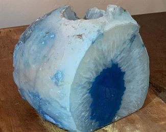 1pc Blue Geode Agate Candle Holder Votive	3x4x4in	HxWxD	AH122